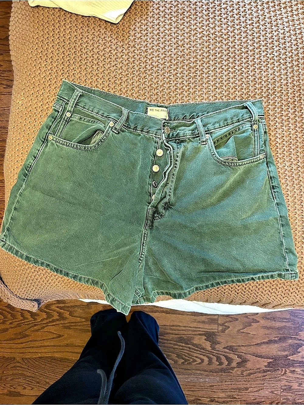 We The Free Jean Shorts in Green Waist 33